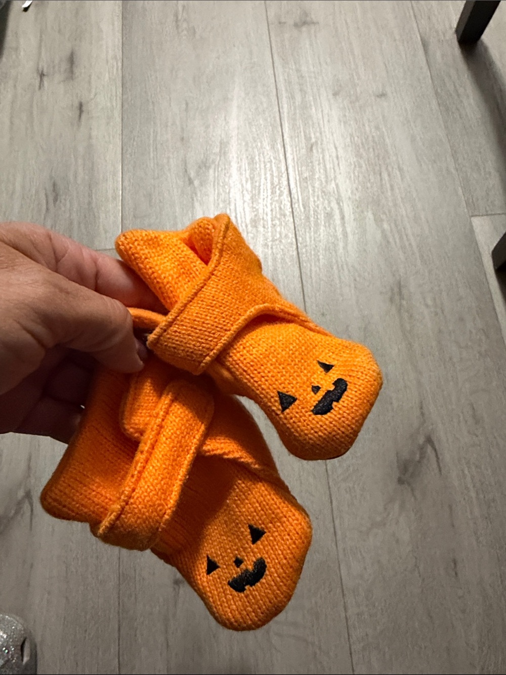 Orange Pumpkin Knit Baby Booties